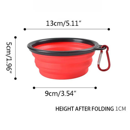 Silicone Foldable Pet Dog Candy Color Bowl