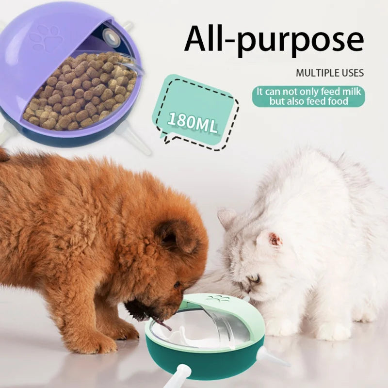 Pet Dog Bubble Milk Bowl Feeder with Nipples