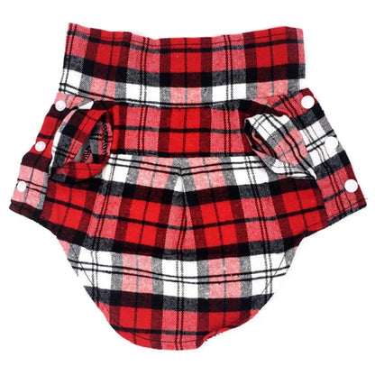 Summer Pet Dog Fashion British Style Plaid Clothes