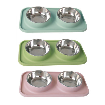 Anti-skidding Pet Dog Double Bowl