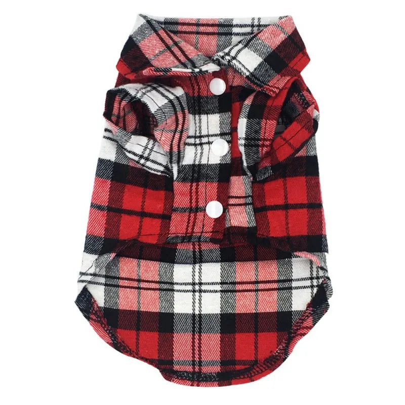 Summer Pet Dog Fashion British Style Plaid Clothes