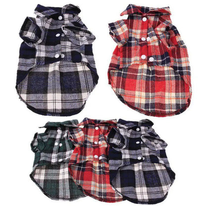 Summer Pet Dog Fashion British Style Plaid Clothes