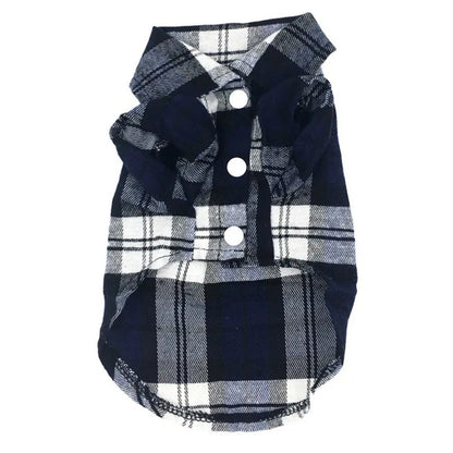 Summer Pet Dog Fashion British Style Plaid Clothes