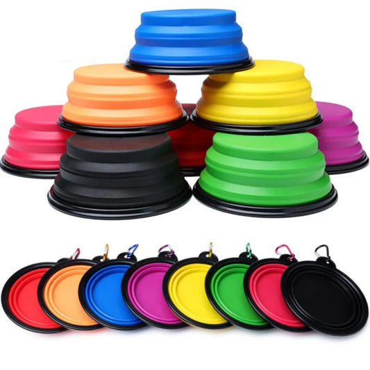 Silicone Foldable Pet Dog Candy Color Bowl