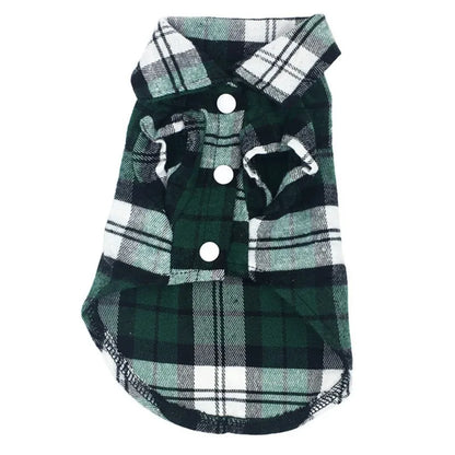 Summer Pet Dog Fashion British Style Plaid Clothes