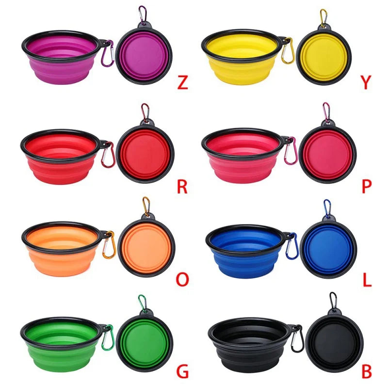 Silicone Foldable Pet Dog Candy Color Bowl