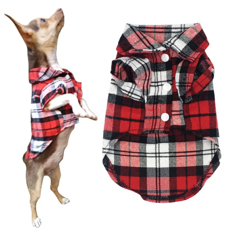 Summer Pet Dog Fashion British Style Plaid Clothes