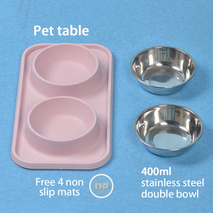 Anti-skidding Pet Dog Double Bowl