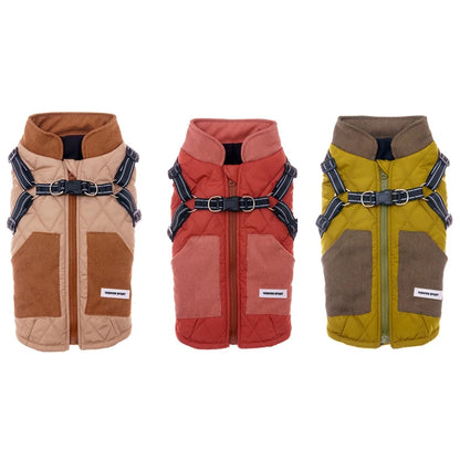 Waterproof Winter Warm Pet Dog Jacket With Harness