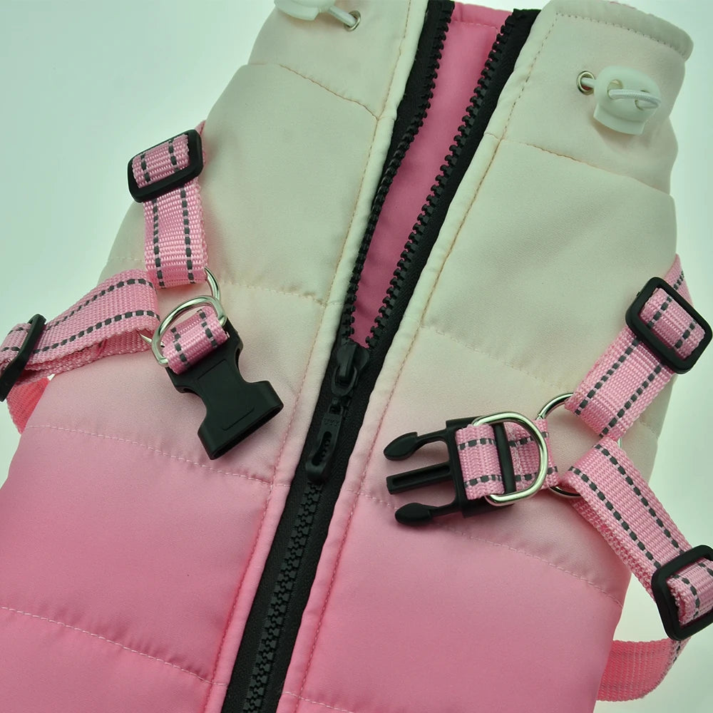 Waterproof Pet Dog Jacket With Harness