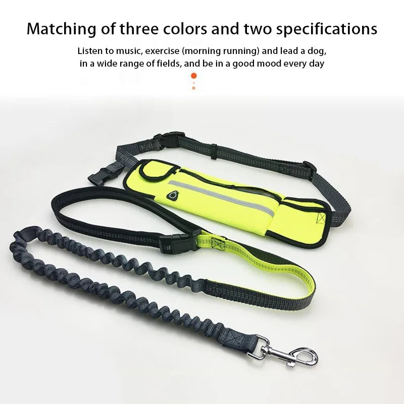 Pet Dog Elastic Belt Leash with Waist Bag