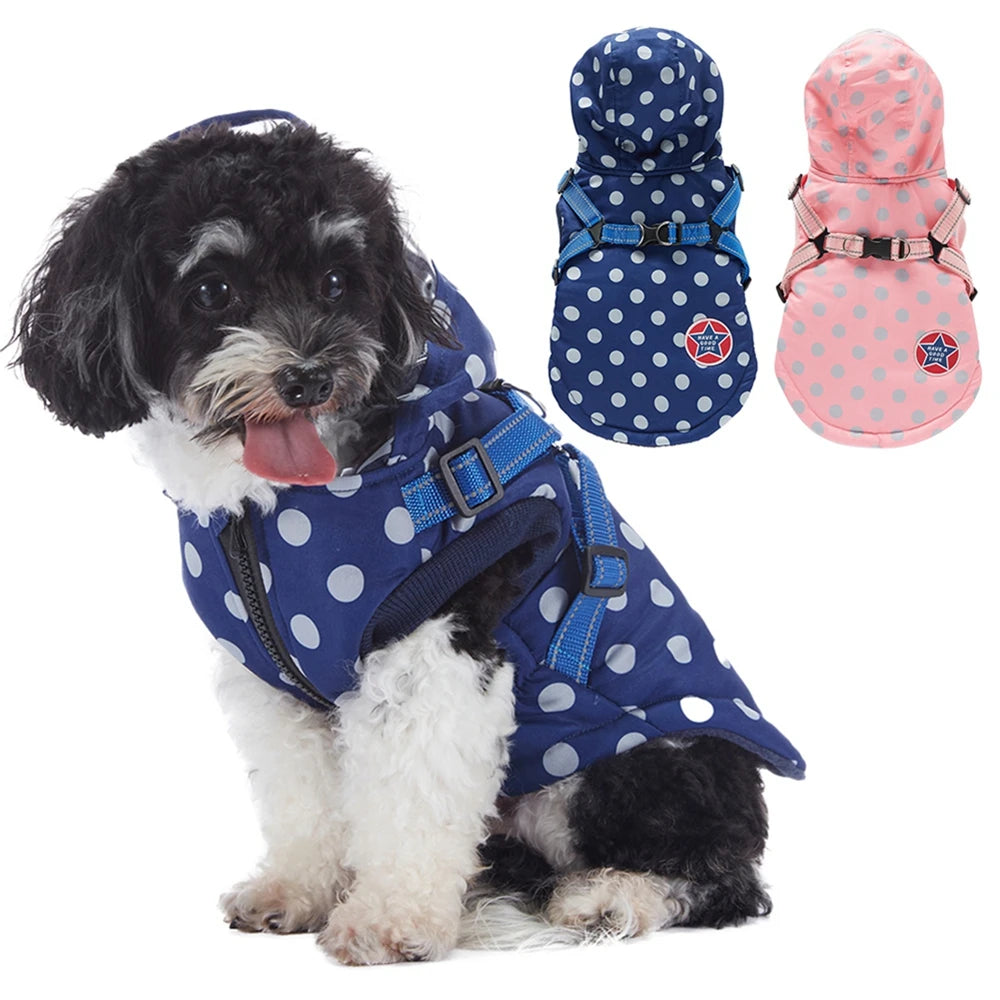 Winter Warm Pet Dog Coat Jacket With Harness