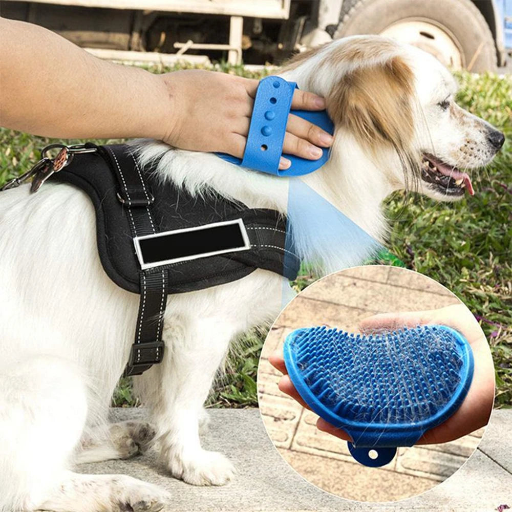 Pet Dog Rubber Glove Hair Massage Brush