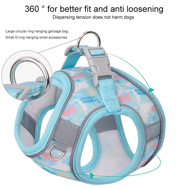 Breathable Reflective Pet Dog Harness Leash Set