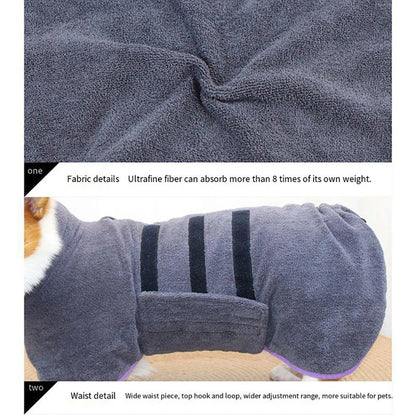 Pet Dog Microfiber Bathrobe Towel