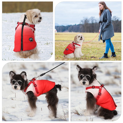 Waterproof Pet Dog Jacket With Harness