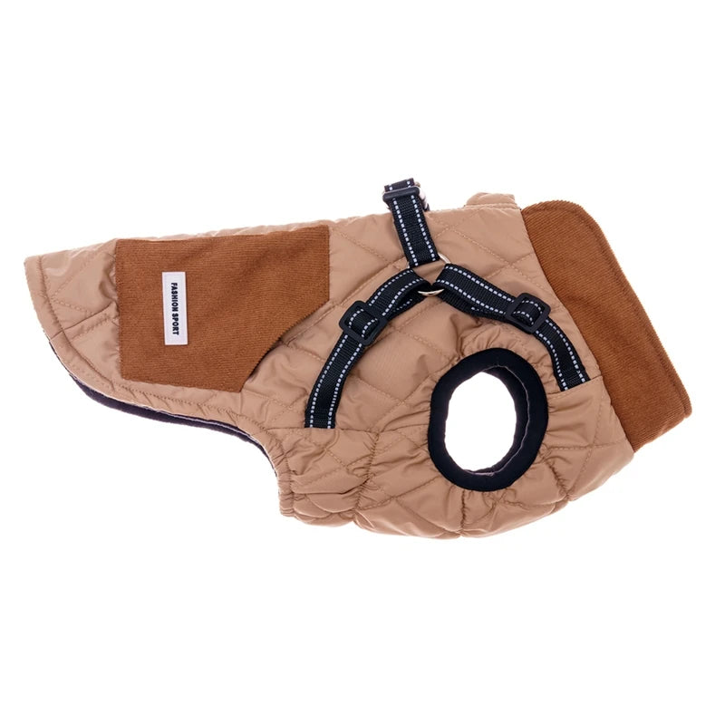 Waterproof Winter Warm Pet Dog Jacket With Harness