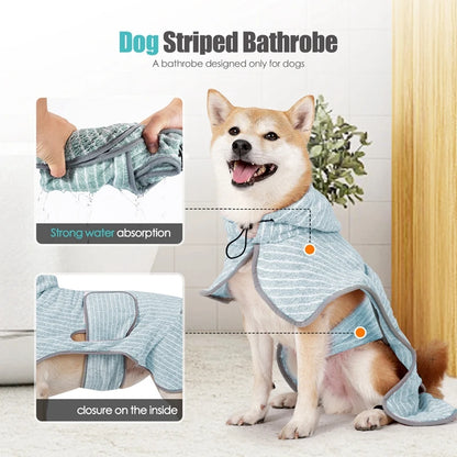 Pet Dog Drying Coat Absorbent Bathrobe Towel