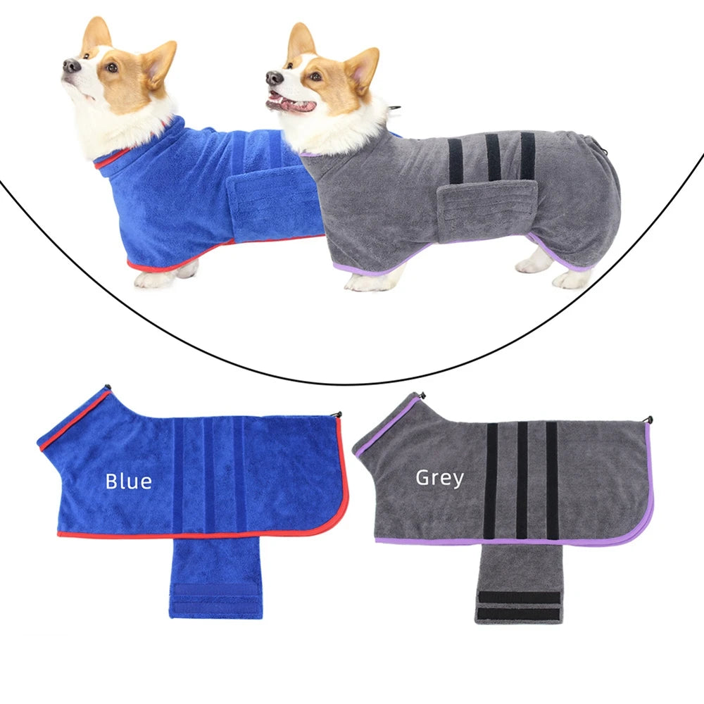 Pet Dog Microfiber Bathrobe Towel