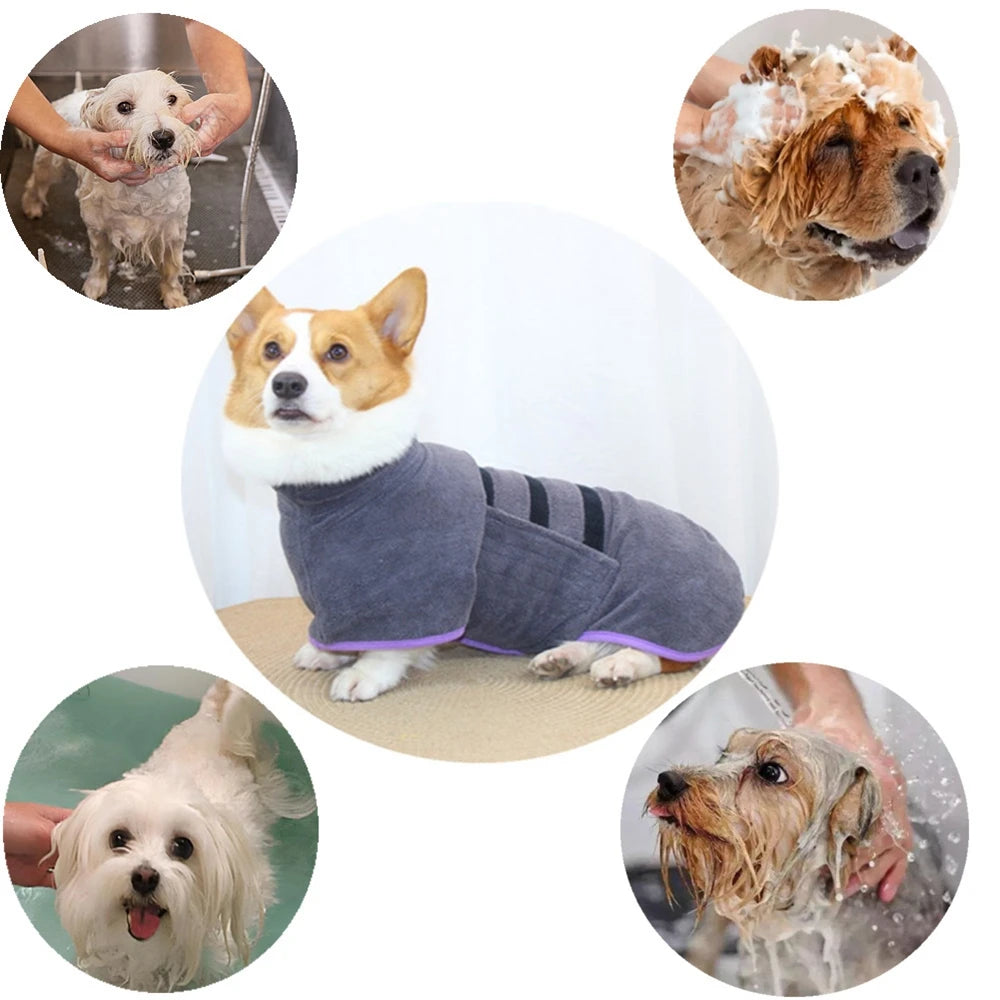 Pet Dog Microfiber Bathrobe Towel