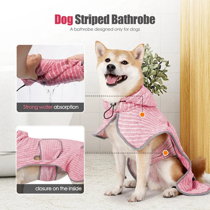 Pet Dog Drying Coat Absorbent Bathrobe Towel