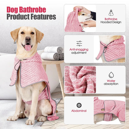 Pet Dog Drying Coat Absorbent Bathrobe Towel