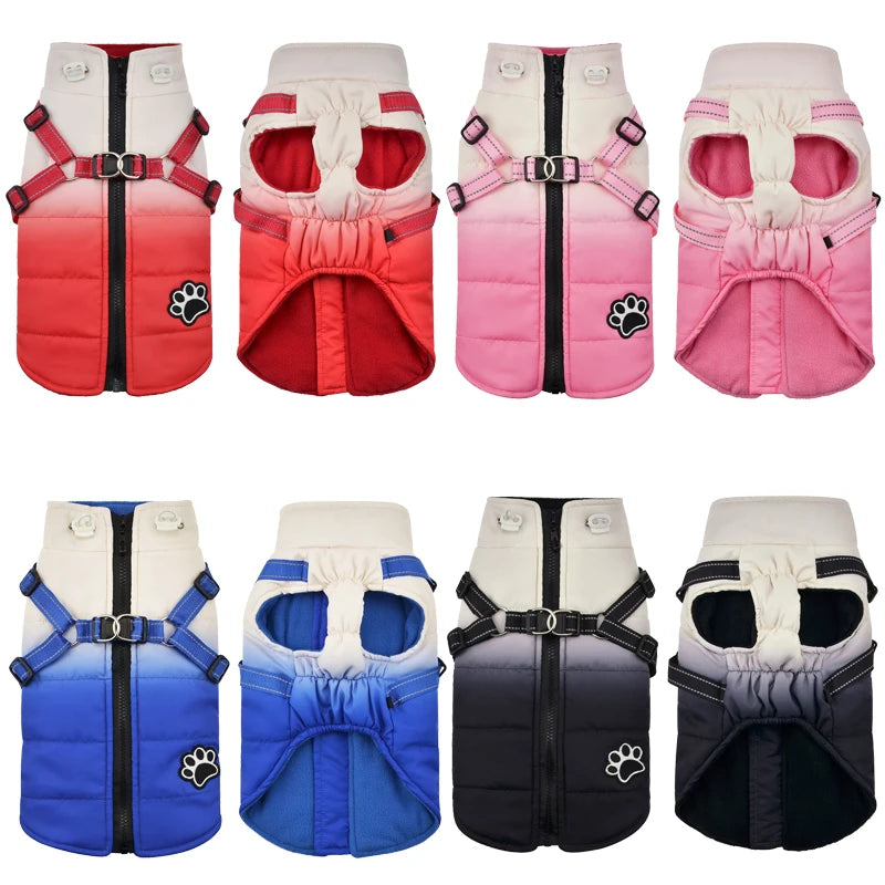 Waterproof Pet Dog Jacket With Harness