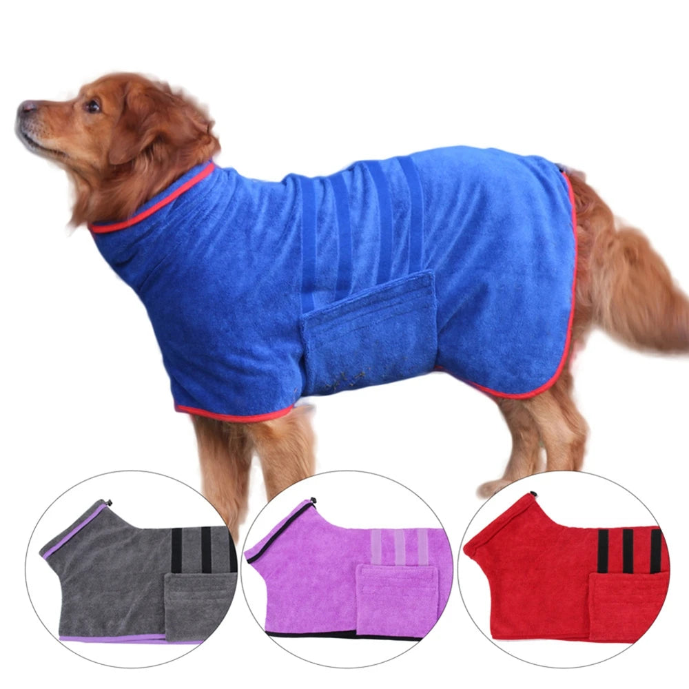 Pet Dog Microfiber Bathrobe Towel