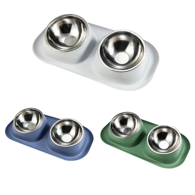 Stainless Steel Pet Dog Double Bowl