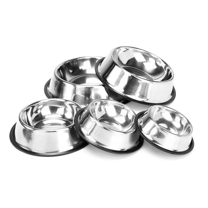 Pet Feeding Bowls Stainless Steel Non-slip Bowl