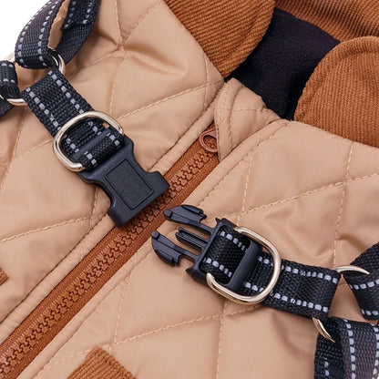 Waterproof Winter Warm Pet Dog Jacket With Harness