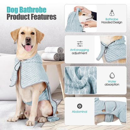 Pet Dog Drying Coat Absorbent Bathrobe Towel