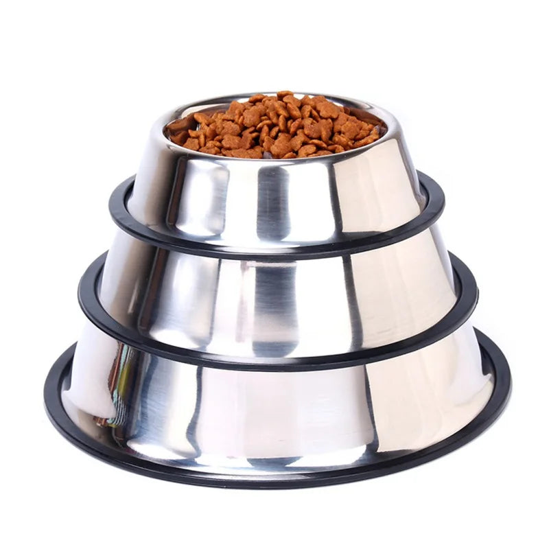 Pet Feeding Bowls Stainless Steel Non-slip Bowl