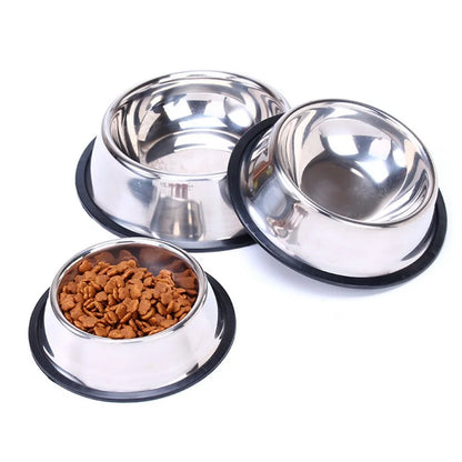 Pet Feeding Bowls Stainless Steel Non-slip Bowl