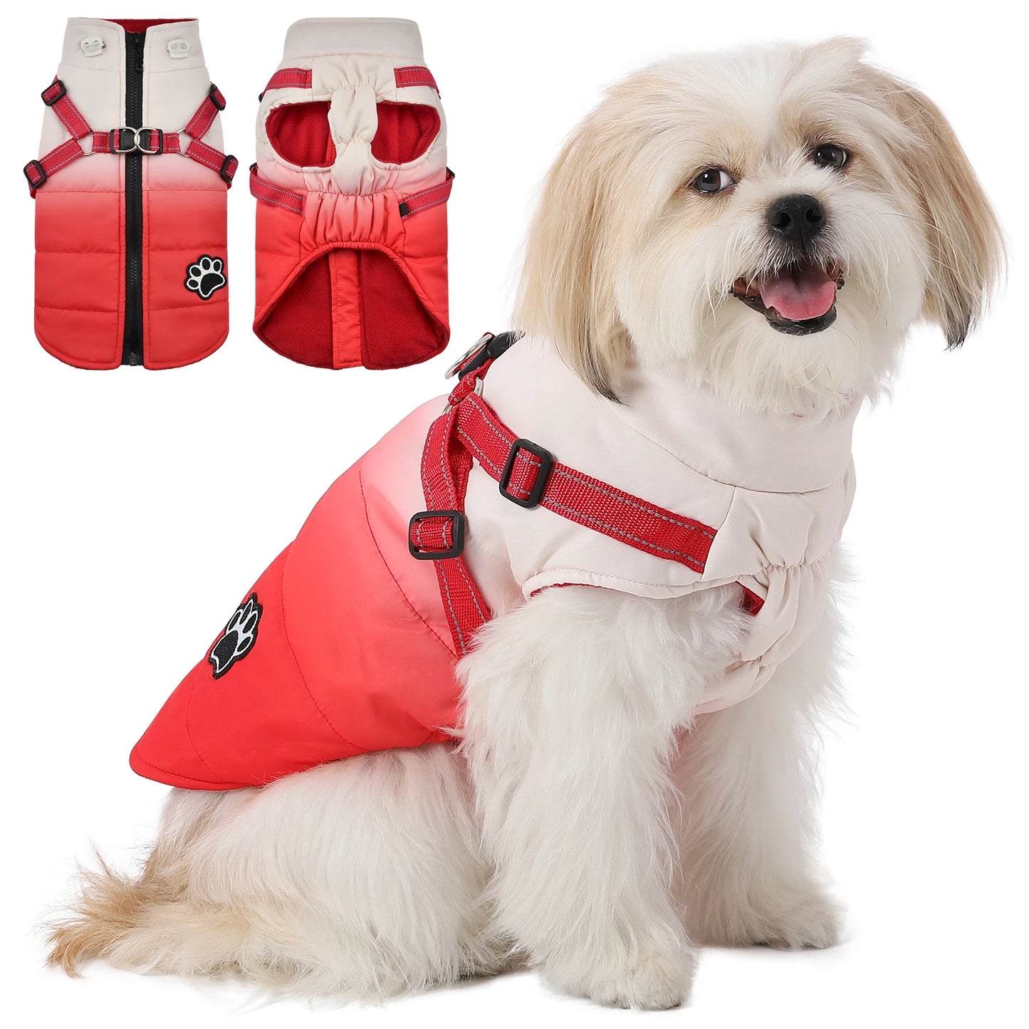 Waterproof Pet Dog Jacket With Harness