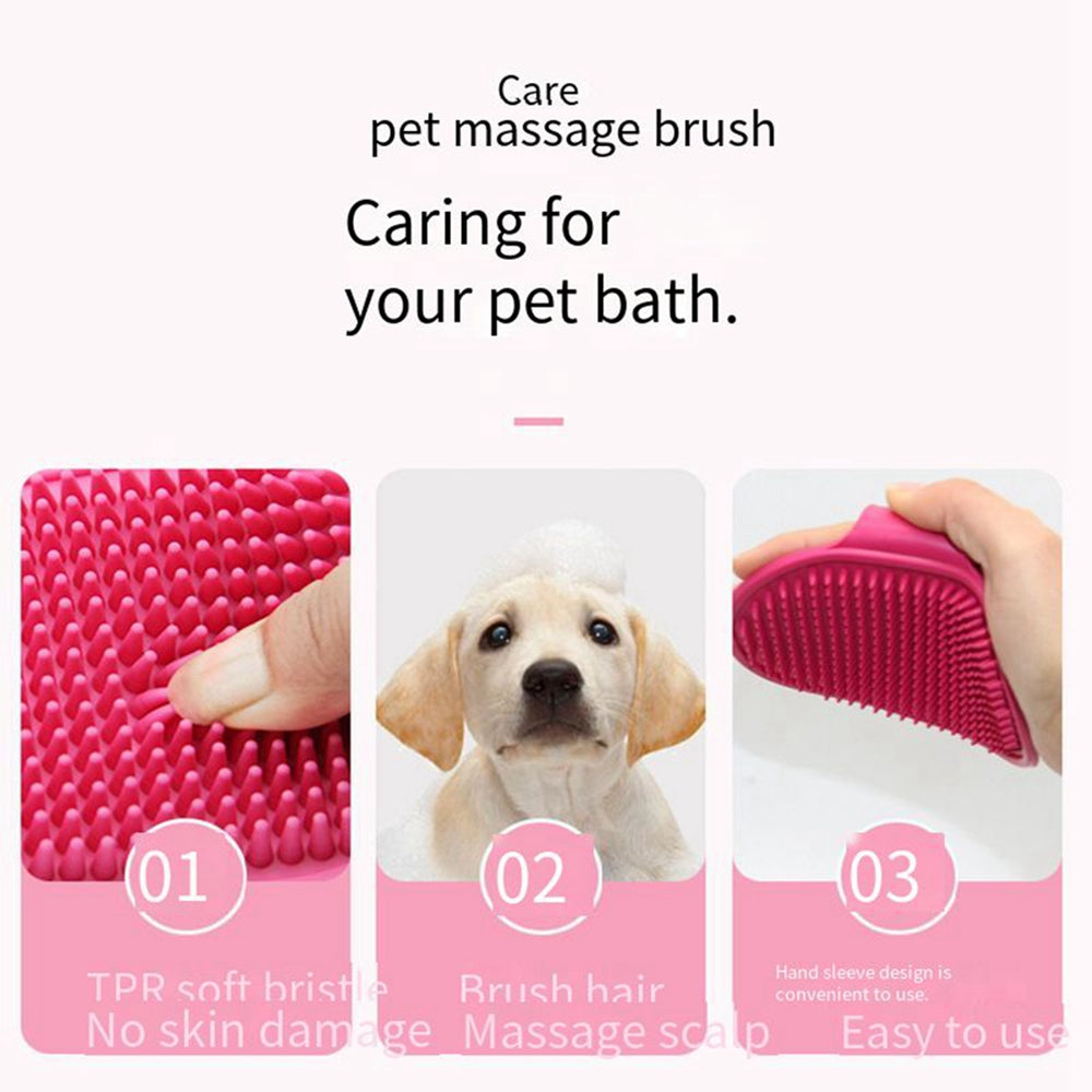 Pet Dog Rubber Glove Hair Massage Brush