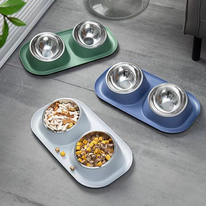 Stainless Steel Pet Dog Double Bowl