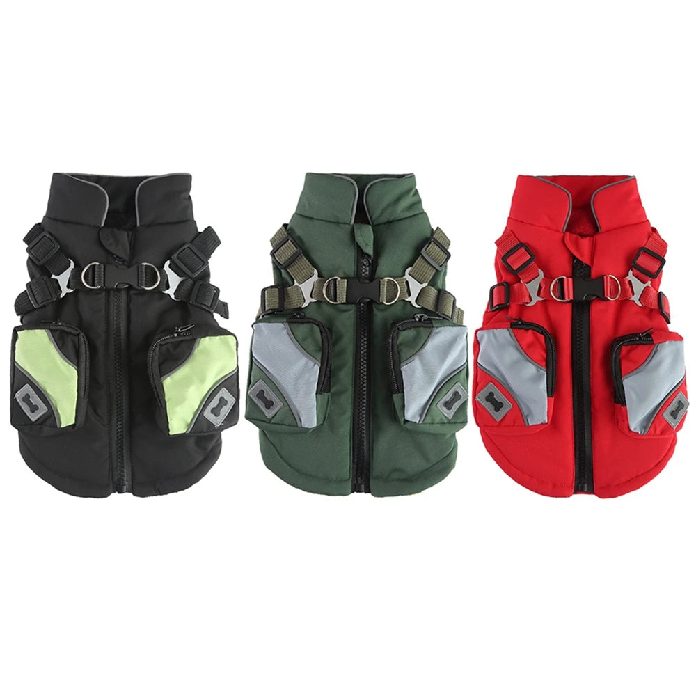 Waterproof Pet Dog Jacket With Harness