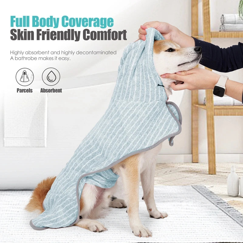 Pet Dog Drying Coat Absorbent Bathrobe Towel