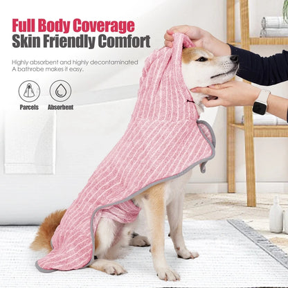 Pet Dog Drying Coat Absorbent Bathrobe Towel