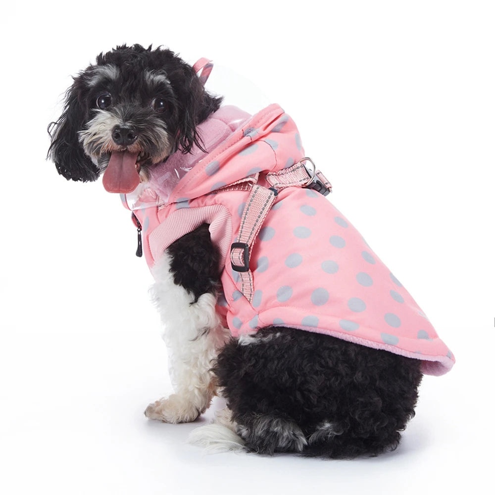 Winter Warm Pet Dog Coat Jacket With Harness